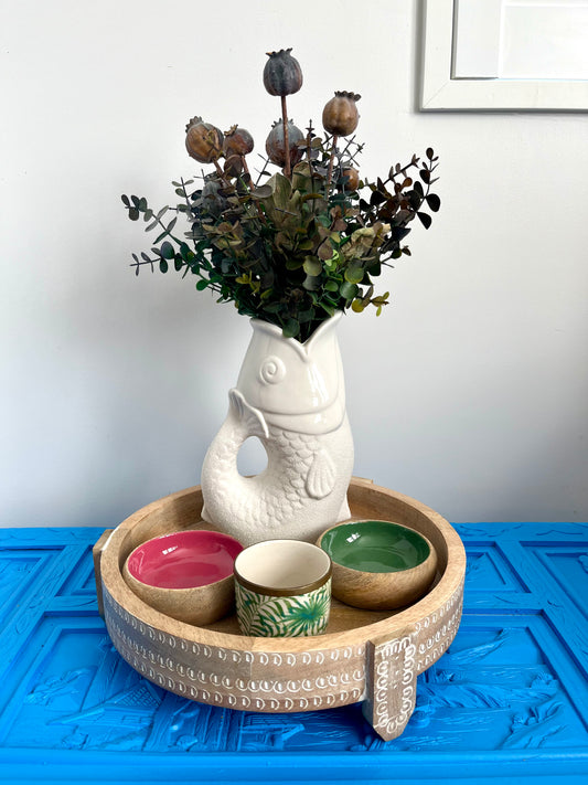 Lovely Wooden Tray with Accessories
