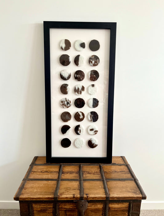 Lovely Framed Cowhide Art