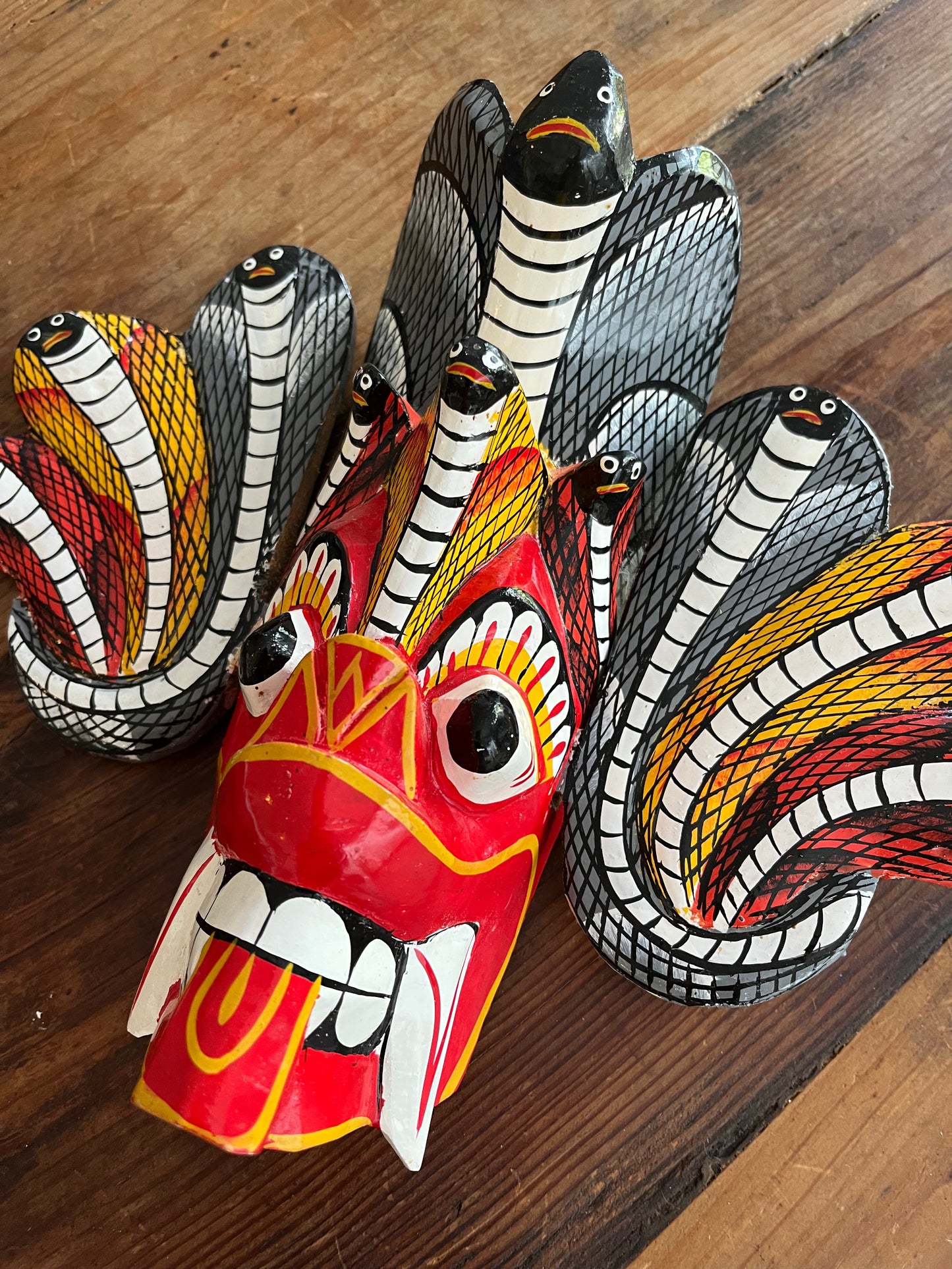 Pair of Small Colourful Wooden Masks