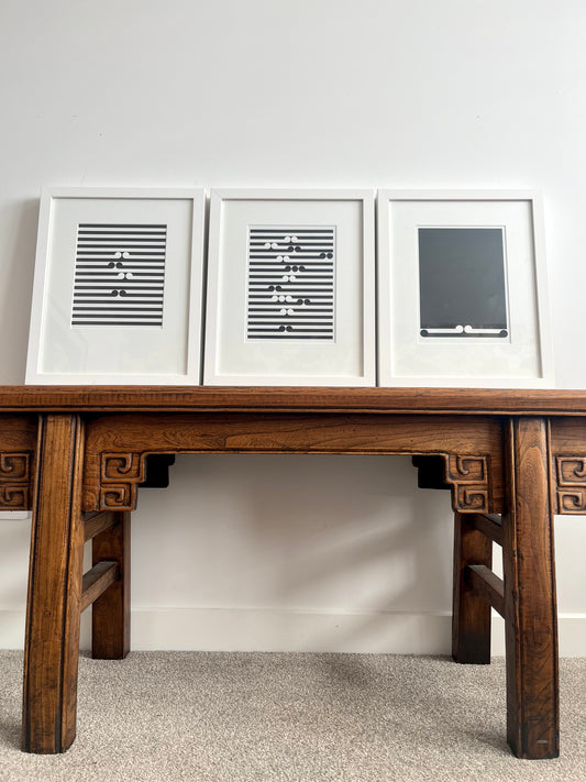 Trio of Black & White Contemporary Framed Prints
