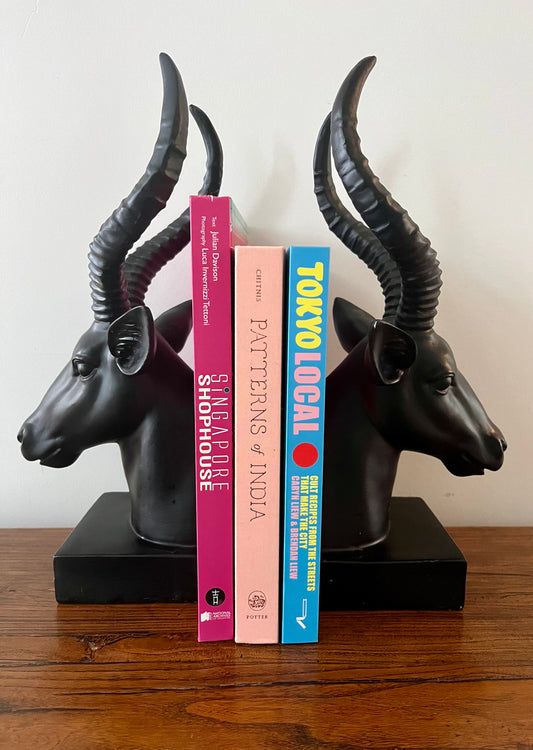 Beautiful Black Nood Antelope Bookends ( Pair )