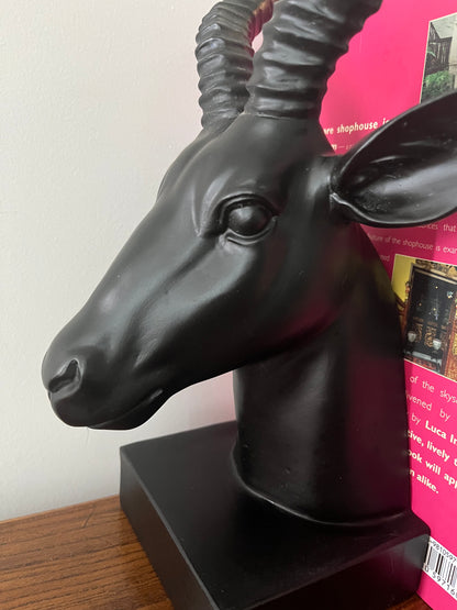 Beautiful Black Nood Antelope Bookends ( Pair )