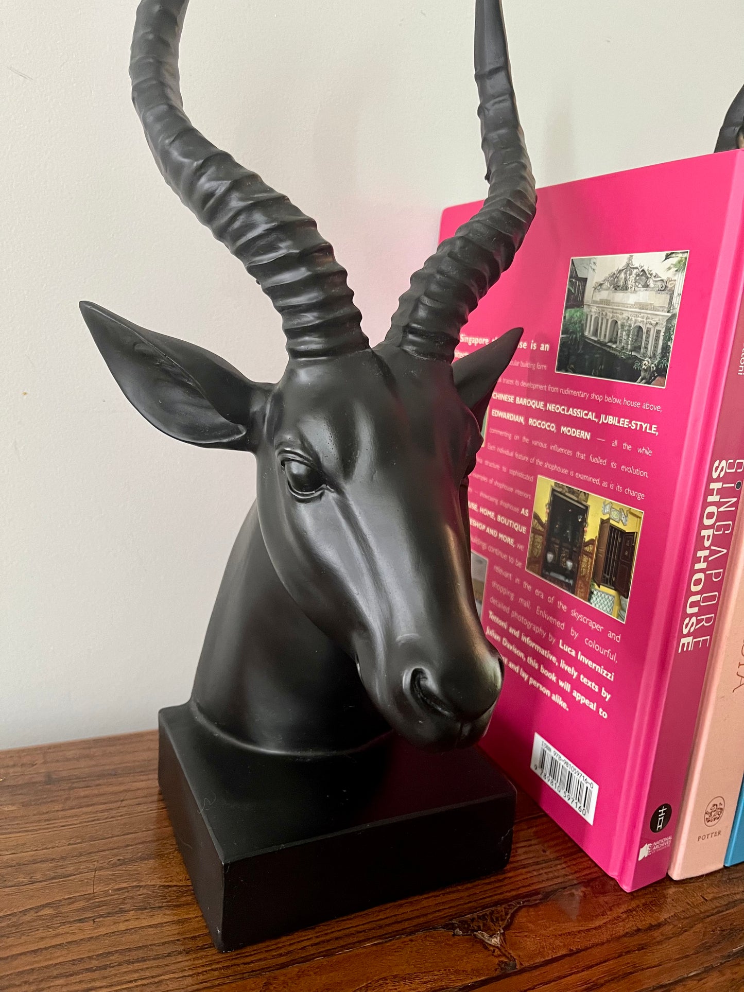 Beautiful Black Nood Antelope Bookends ( Pair )