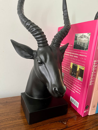 Beautiful Black Nood Antelope Bookends ( Pair )