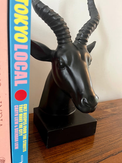 Beautiful Black Nood Antelope Bookends ( Pair )