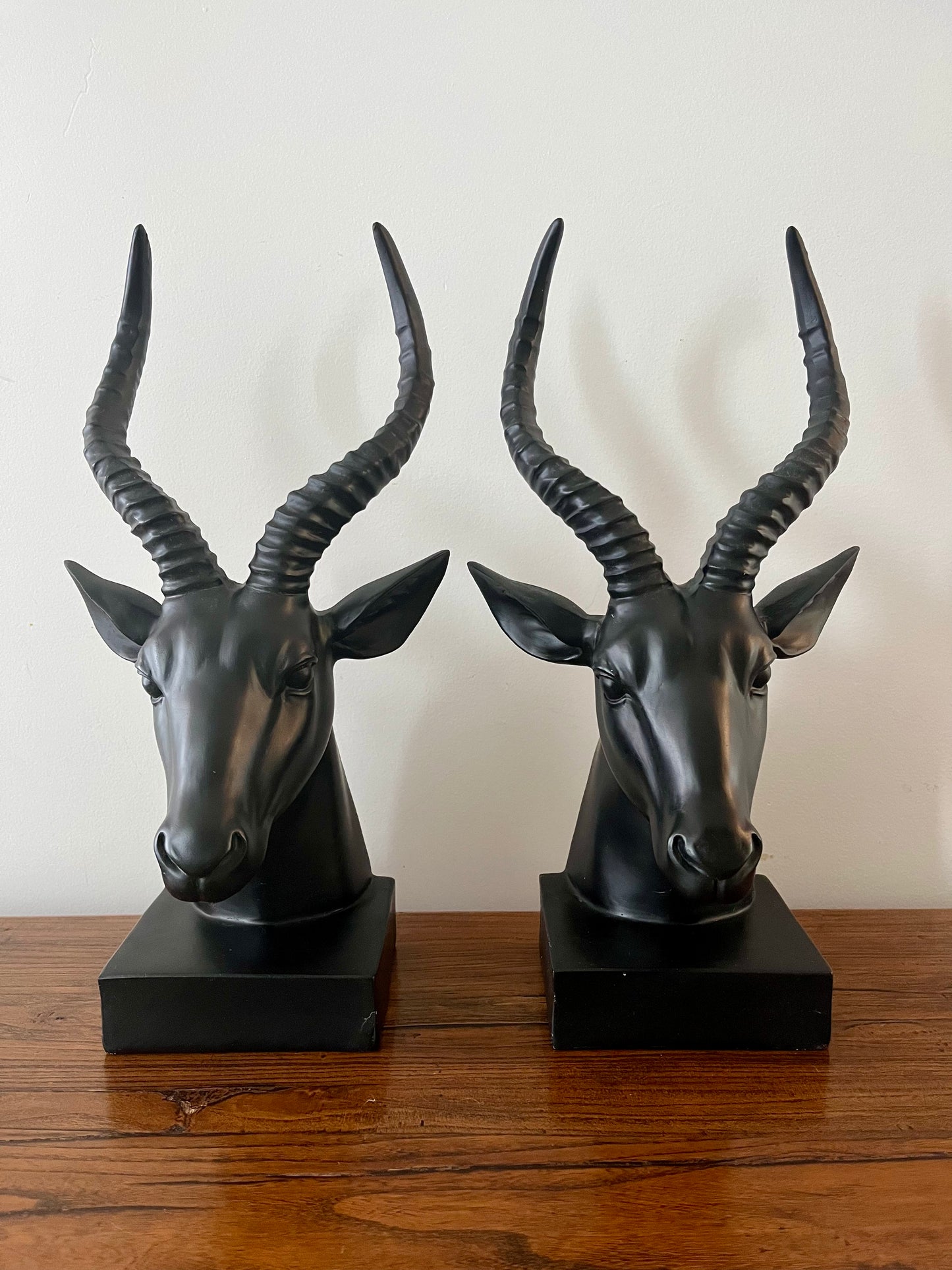 Beautiful Black Nood Antelope Bookends ( Pair )