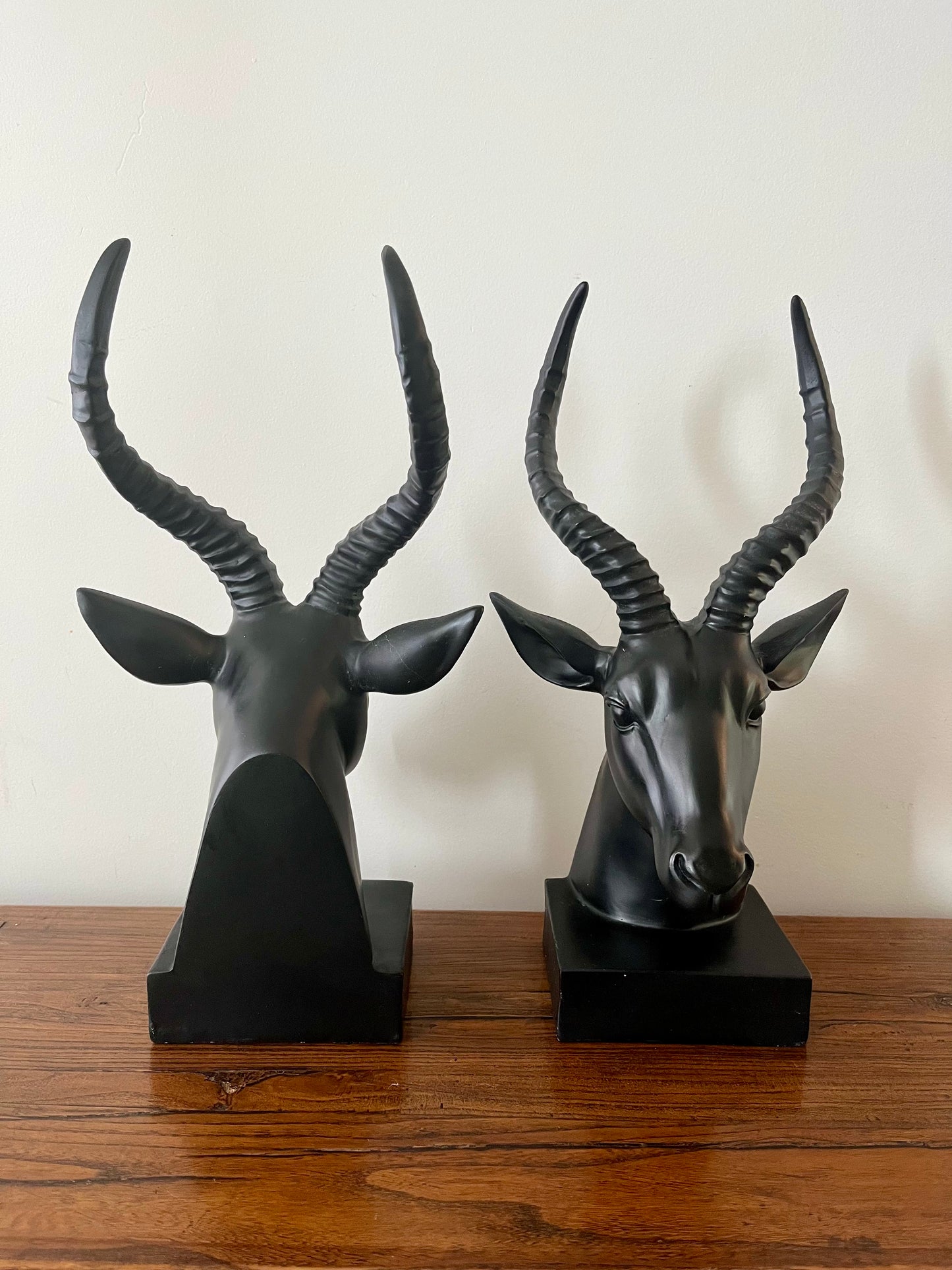 Beautiful Black Nood Antelope Bookends ( Pair )