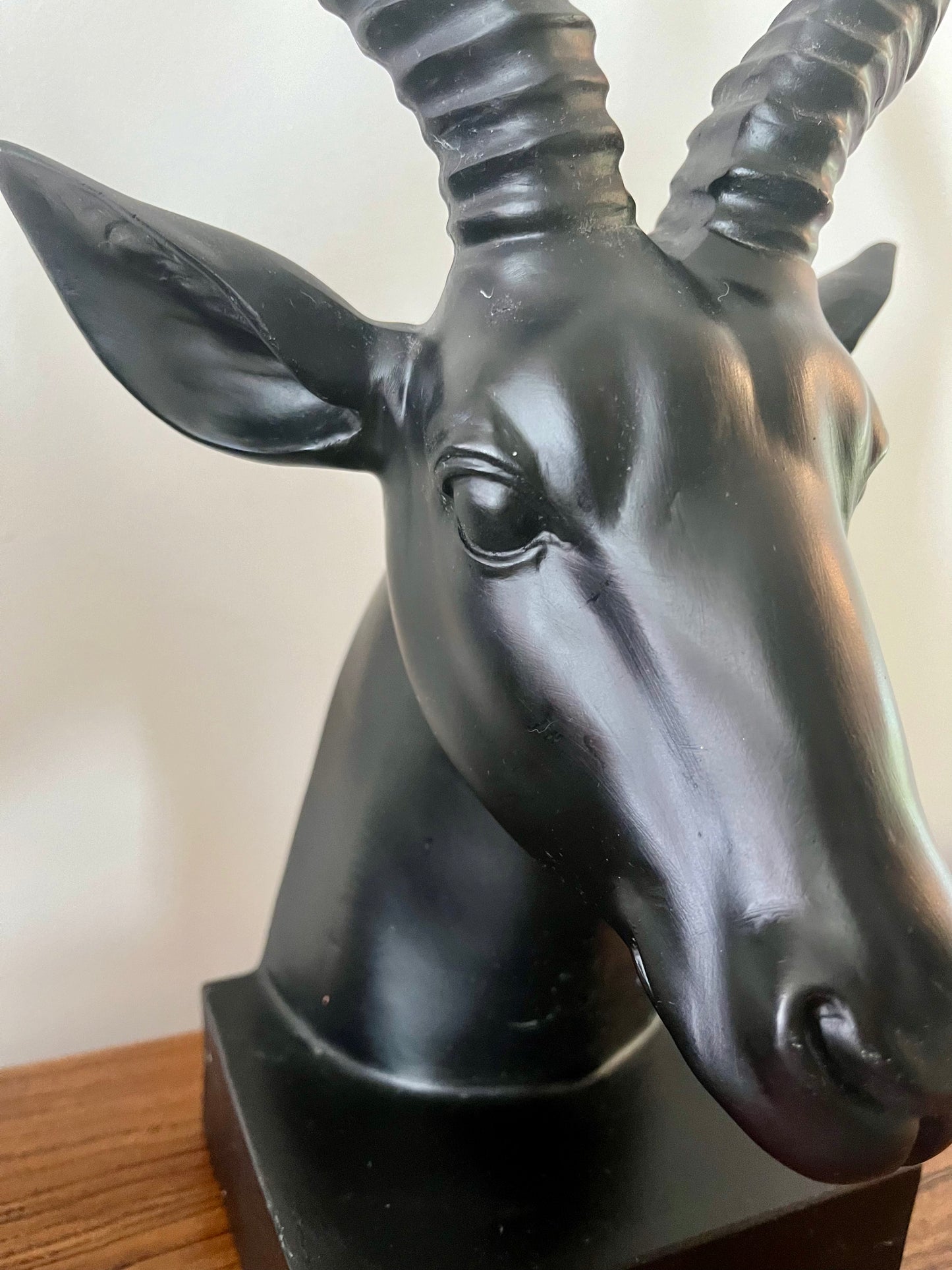 Beautiful Black Nood Antelope Bookends ( Pair )