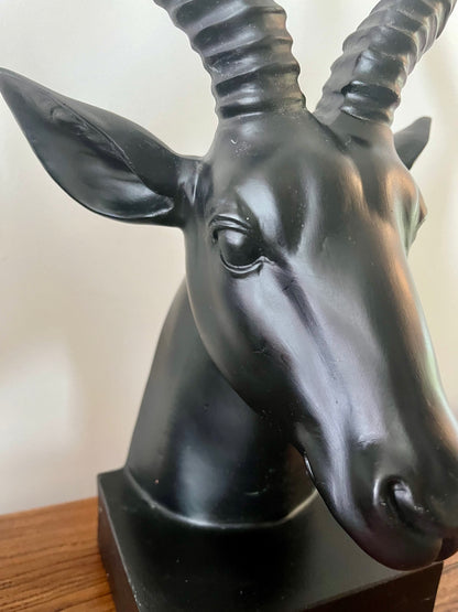 Beautiful Black Nood Antelope Bookends ( Pair )