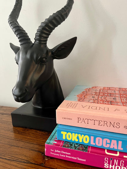 Beautiful Black Nood Antelope Bookends ( Pair )