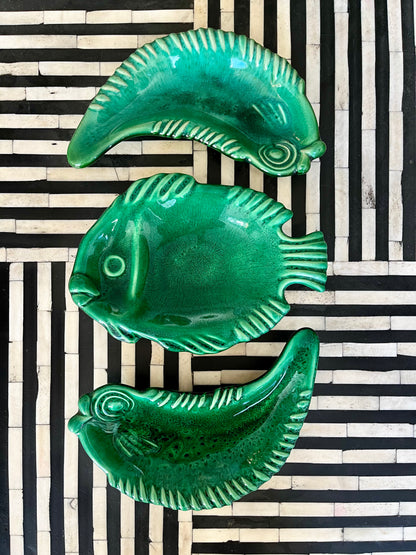 Gorgeous Trio of Ceramic Fish Dishes