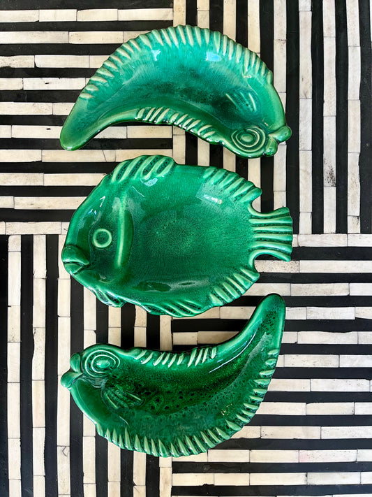 Gorgeous Trio of Ceramic Fish Dishes