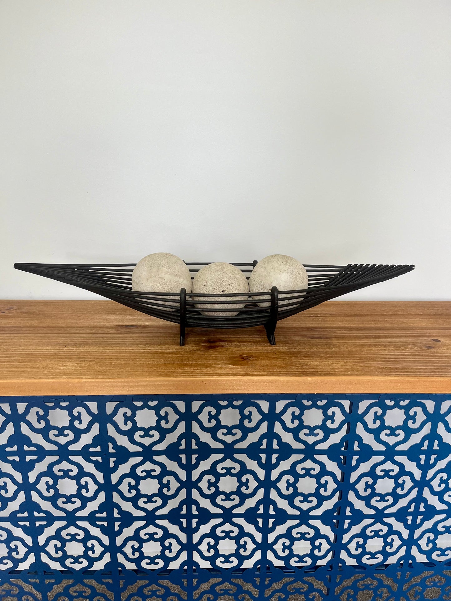 Bamboo Tray with Concrete Balls