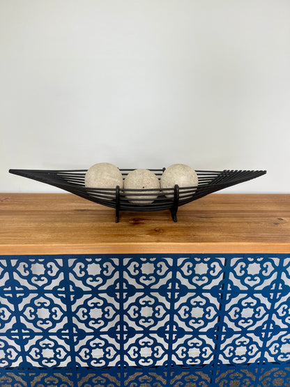 Bamboo Tray with Concrete Balls