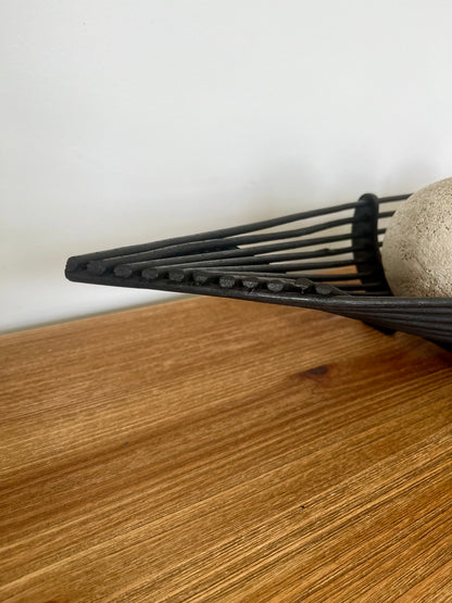 Bamboo Tray with Concrete Balls