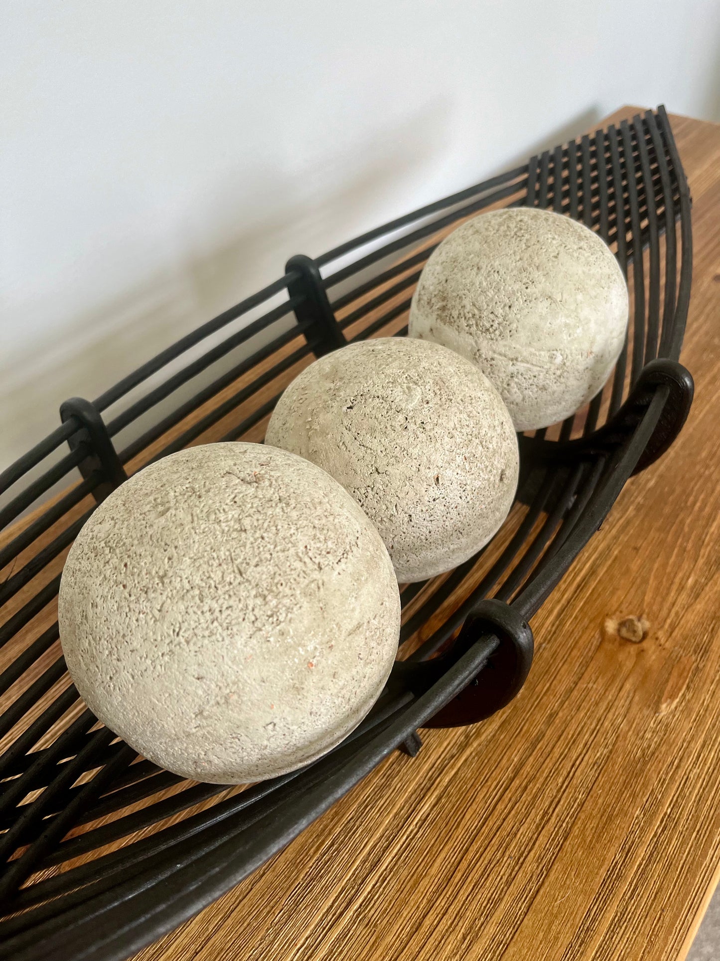 Bamboo Tray with Concrete Balls