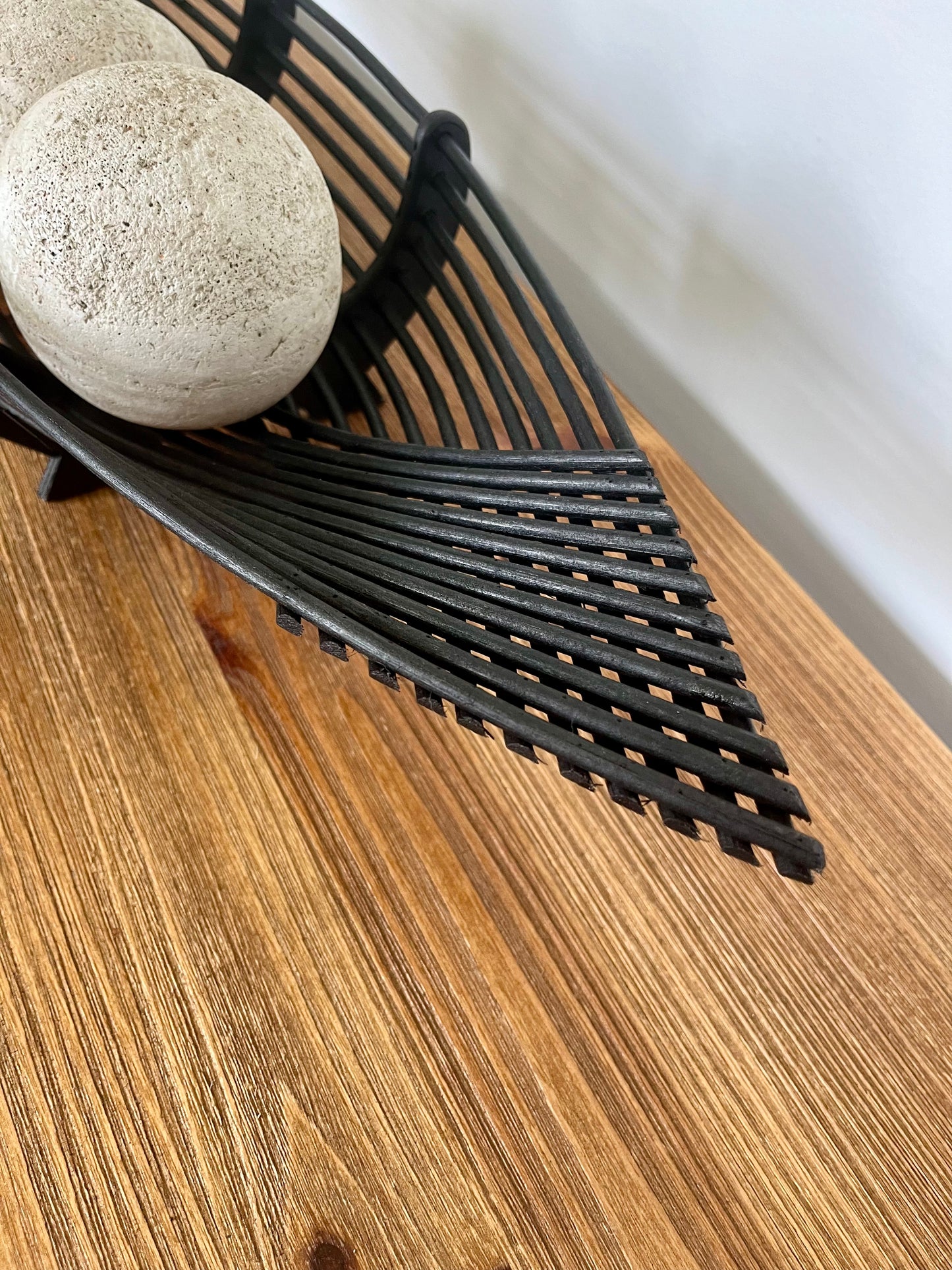 Bamboo Tray with Concrete Balls