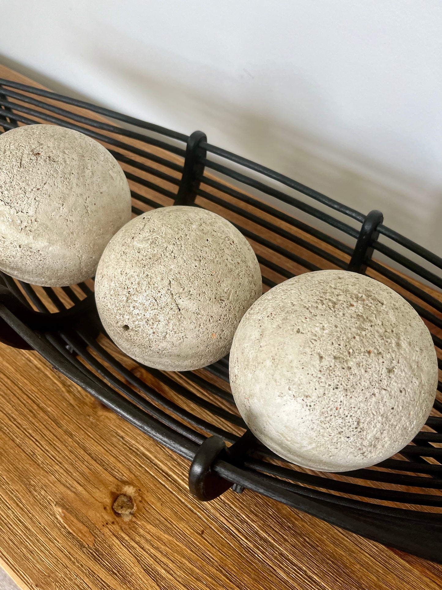 Bamboo Tray with Concrete Balls