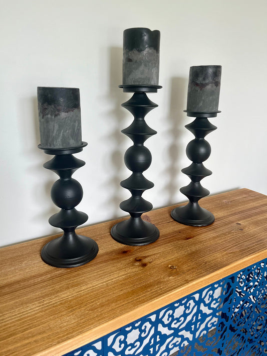 Trio of Black Candles Holders