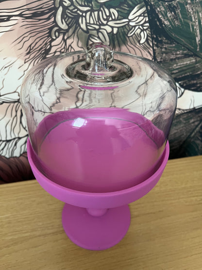 Funky Pink Glass Dome Display Stand