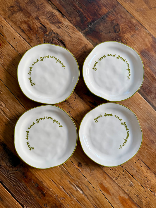 MÆGEN Set of 4 x Statement Plates- 'good food and good company.'
