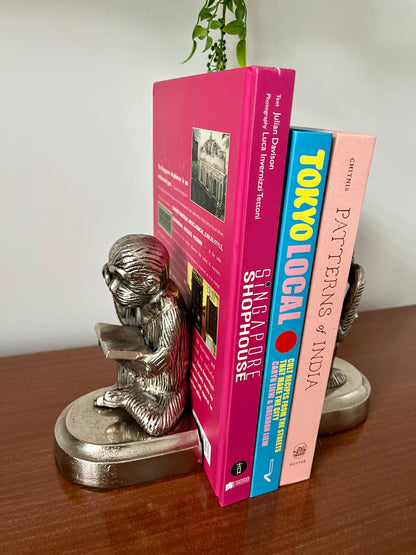 Monkey Reading Bookends