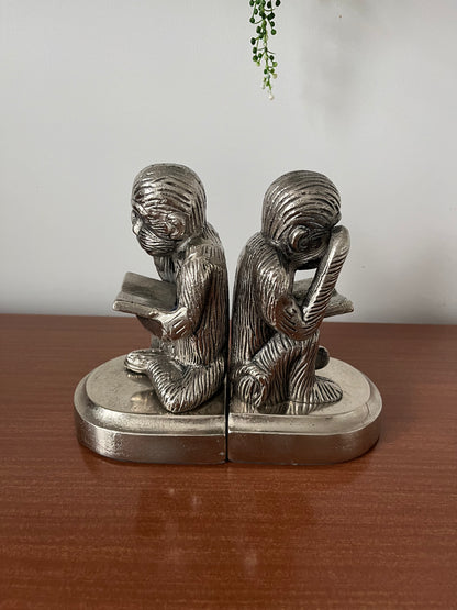 Monkey Reading Bookends