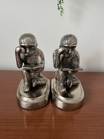 Monkey Reading Bookends