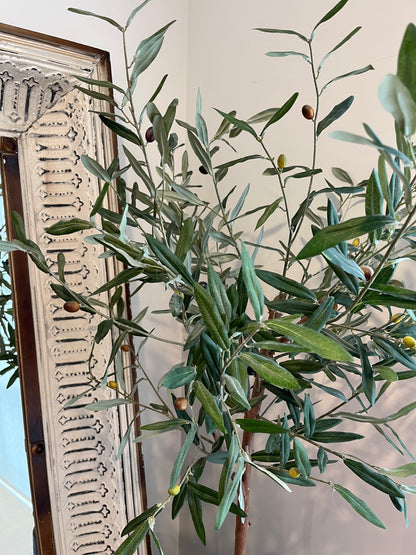 Lovely Faux Olive Tree in Rustic Wooden Vase