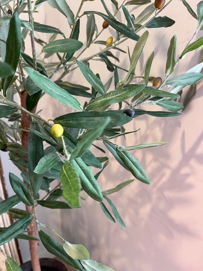 Lovely Faux Olive Tree in Rustic Wooden Vase