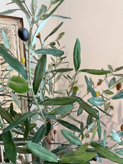 Lovely Faux Olive Tree in Rustic Wooden Vase