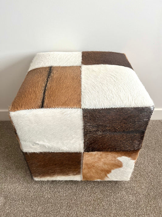 Nood Cowhide Ottoman