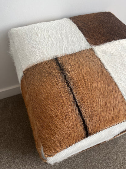 Nood Cowhide Ottoman