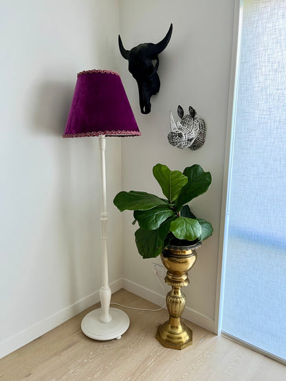 Beautiful Vintage Floor Lamp with Velvet Shade