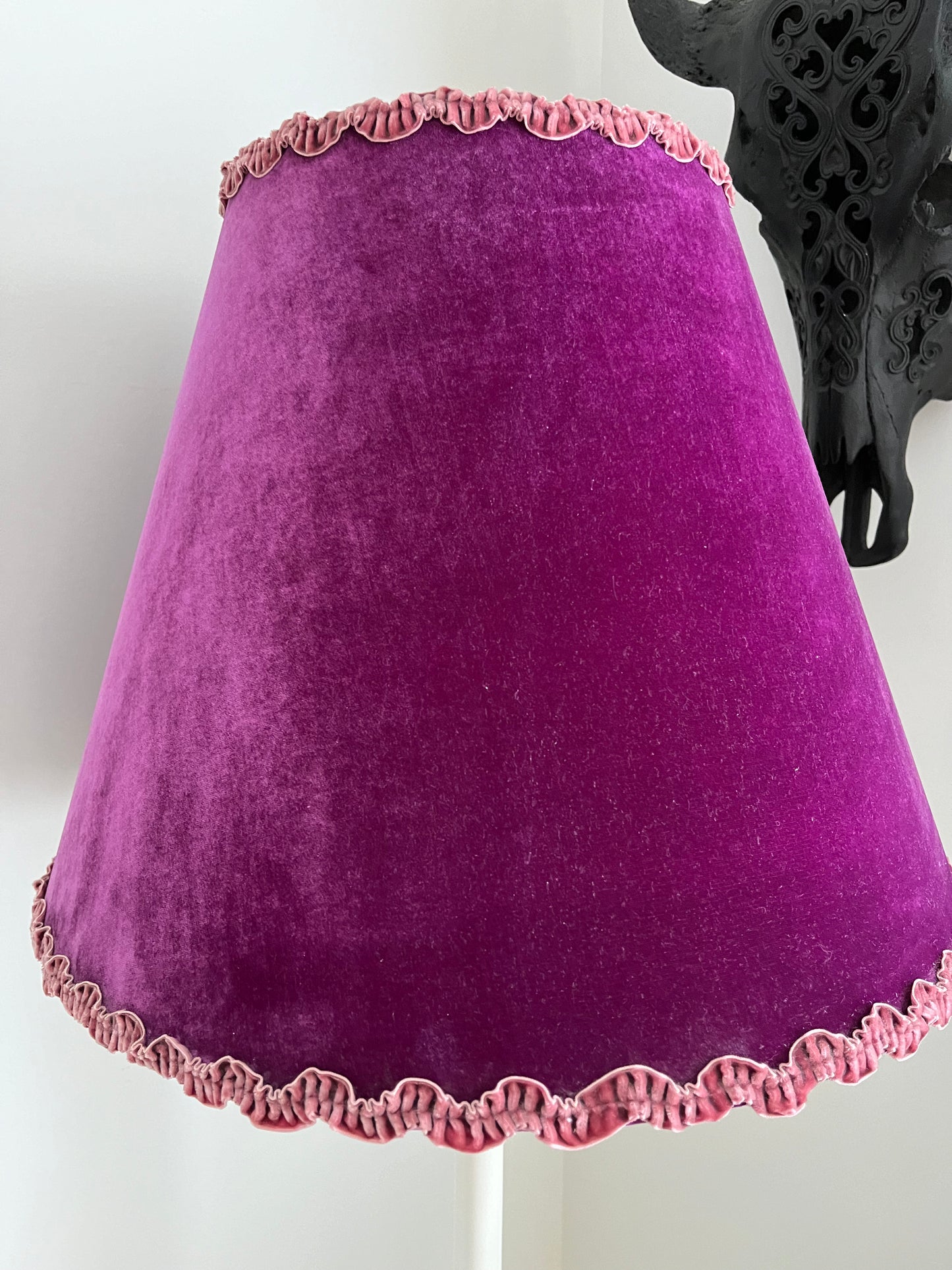 Beautiful Vintage Floor Lamp with Velvet Shade
