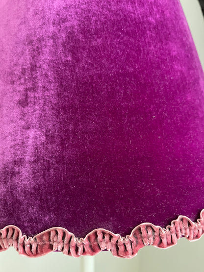 Beautiful Vintage Floor Lamp with Velvet Shade