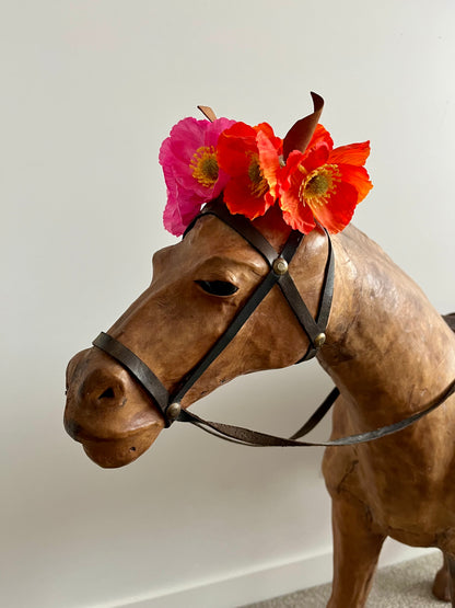 Beautiful Large Vintage Leather Horse