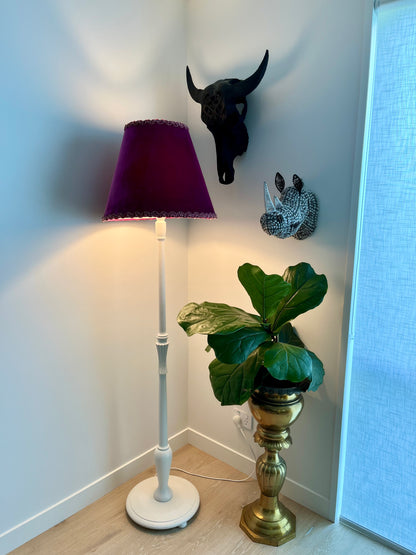 Beautiful Vintage Floor Lamp with Velvet Shade