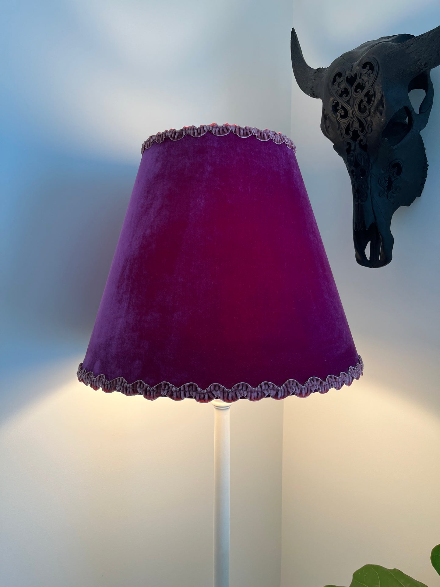Beautiful Vintage Floor Lamp with Velvet Shade
