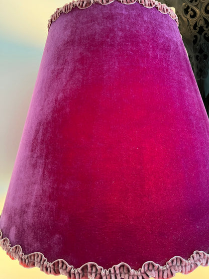 Beautiful Vintage Floor Lamp with Velvet Shade