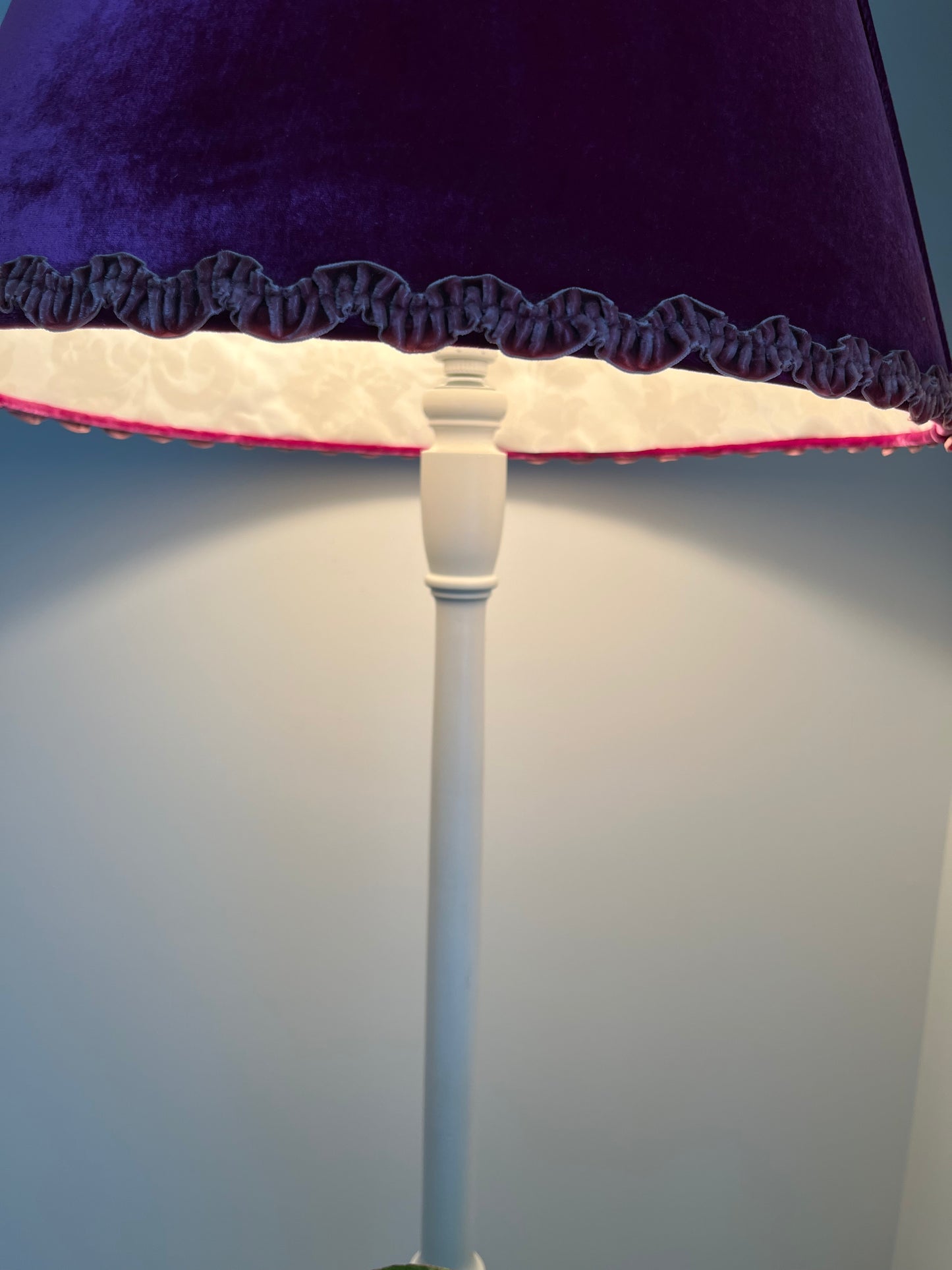 Beautiful Vintage Floor Lamp with Velvet Shade