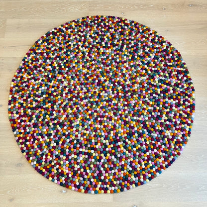 Gorgeous Colourful Felt Ball Rug