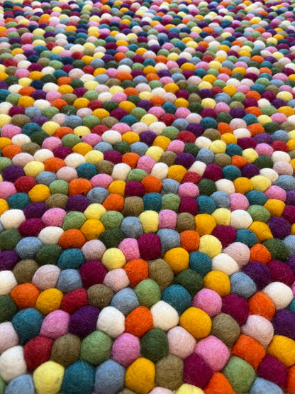 Gorgeous Colourful Felt Ball Rug