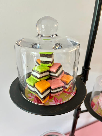 Lovely Metal Stand with Glass Domes