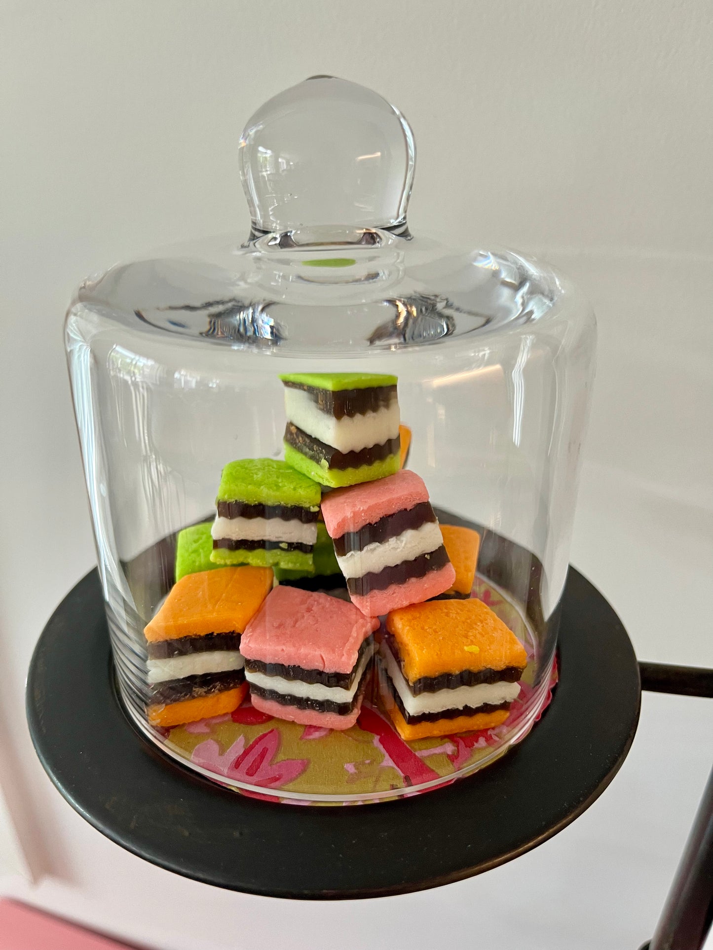 Lovely Metal Stand with Glass Domes