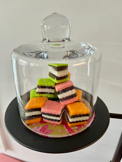 Lovely Metal Stand with Glass Domes