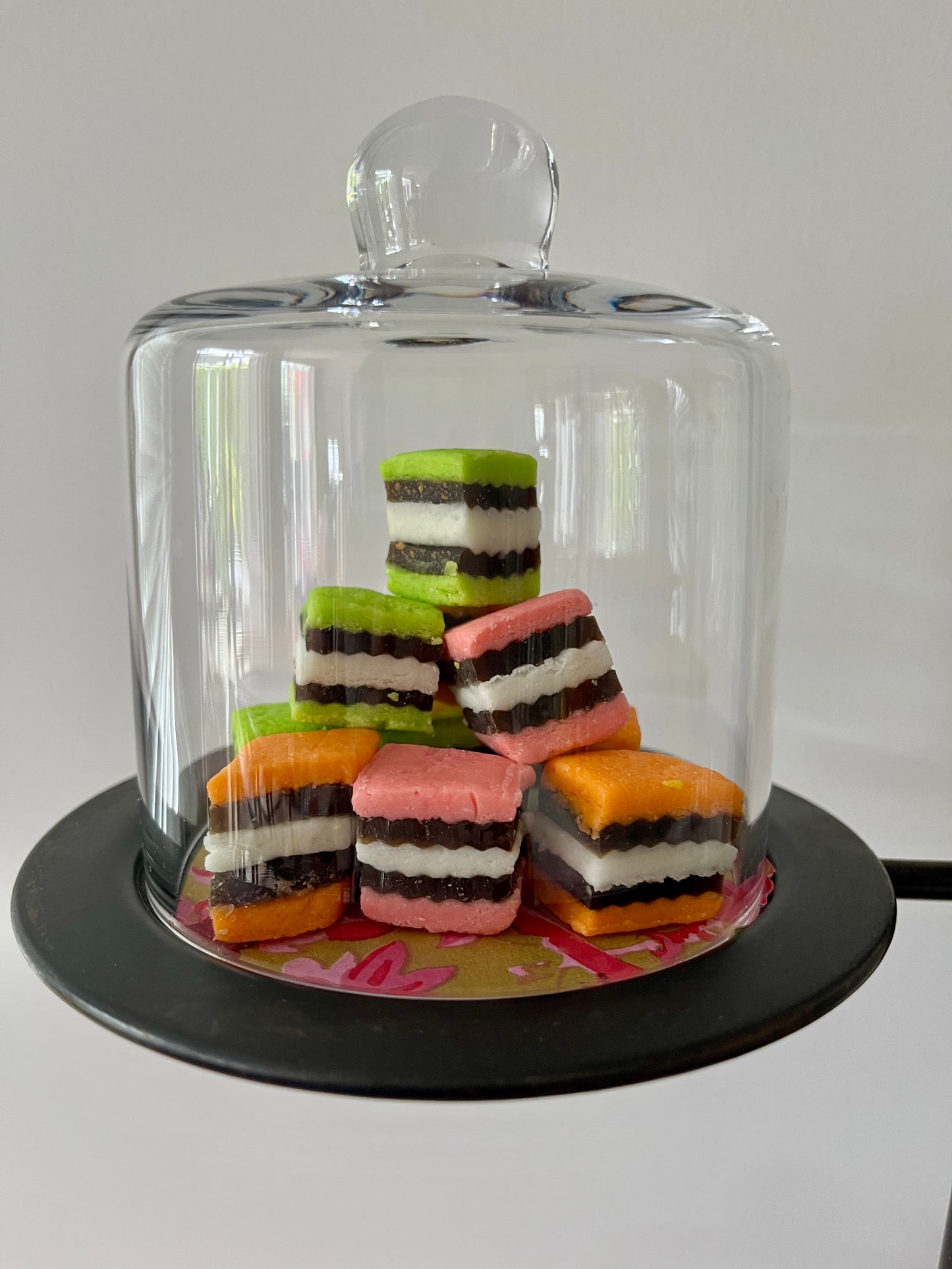 Lovely Metal Stand with Glass Domes