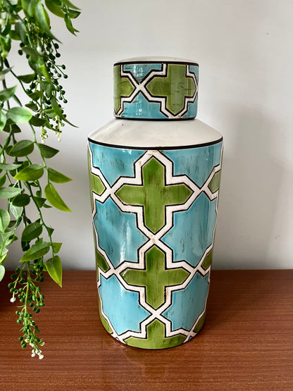 Green & Aqua Ginger Jar