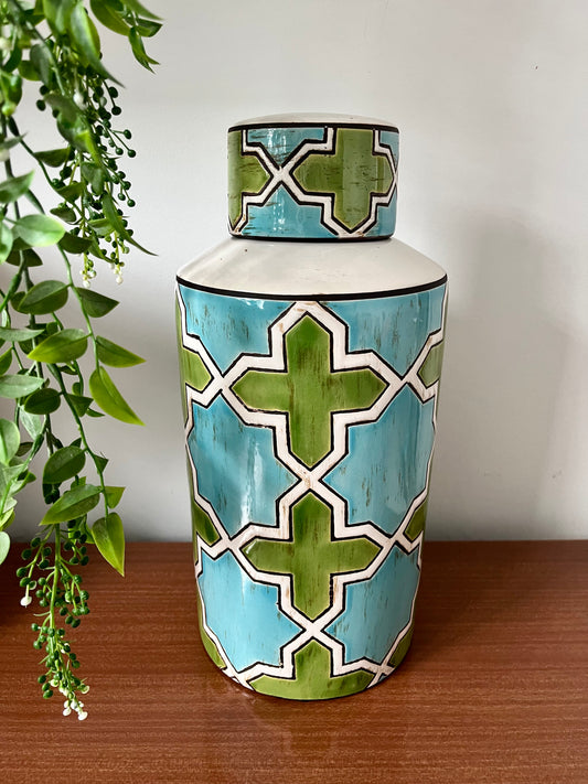 Green & Aqua Ginger Jar