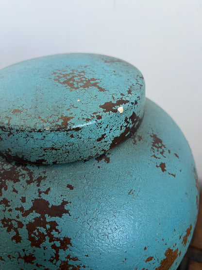 Gorgeous Blue & Copper Decorative Pot